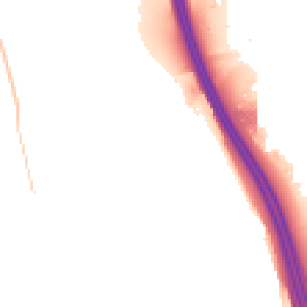 Night-time road noise heatmap for DE55 2ET