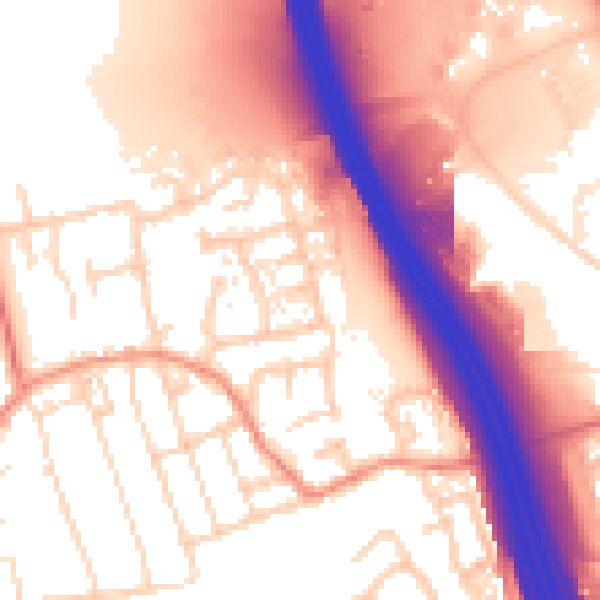 Daytime road noise heatmap for DE55 2EU