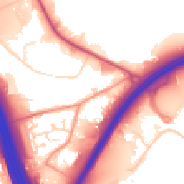 Daytime road noise heatmap for DE55 2GD