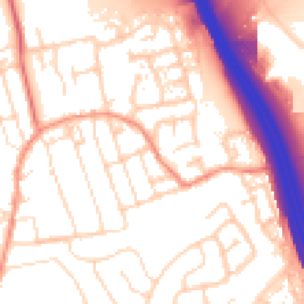 Daytime road noise heatmap for DE55 2GE