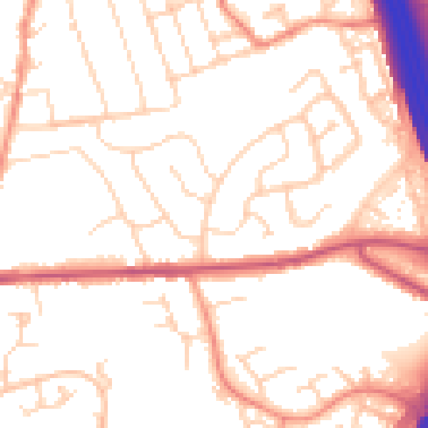 Daytime road noise heatmap for DE55 2HR
