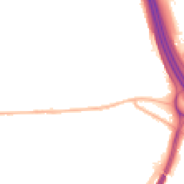 Night-time road noise heatmap for DE55 2HY