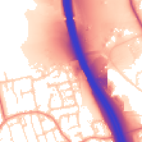 Daytime road noise heatmap for DE55 2JH