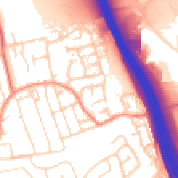 Daytime road noise heatmap for DE55 2LA