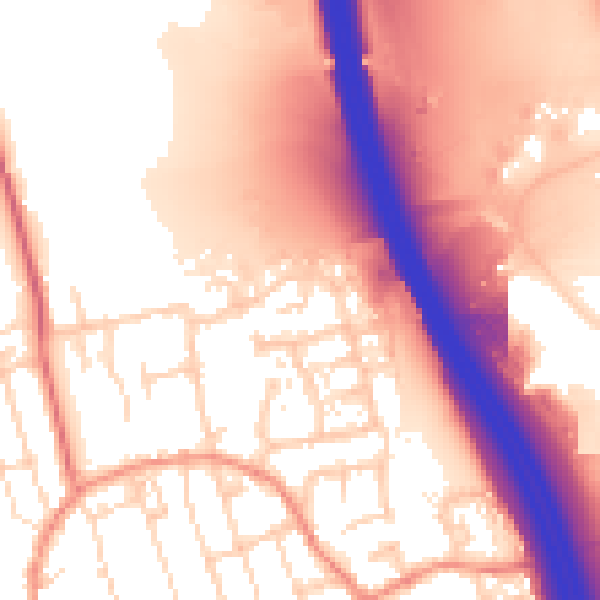 Daytime road noise heatmap for DE55 2LF