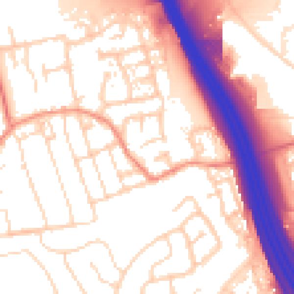Daytime road noise heatmap for DE55 2LJ