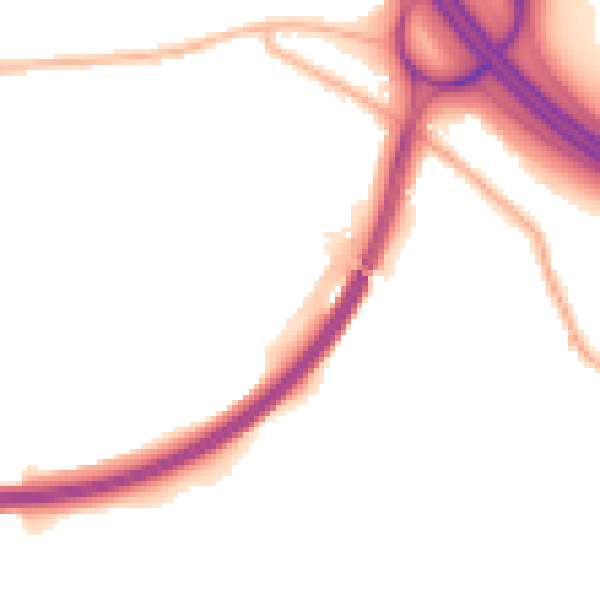 Night-time road noise heatmap for DE55 3AX