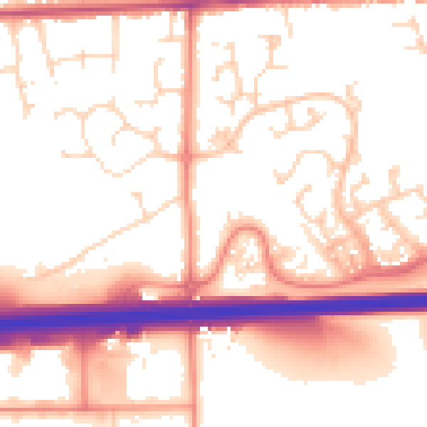 Daytime road noise heatmap for DE55 3NR