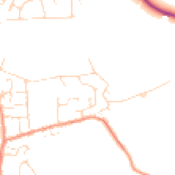 Daytime road noise heatmap for DE55 4AA