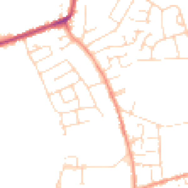 Daytime road noise heatmap for DE55 4AD