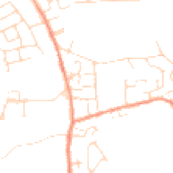 Daytime road noise heatmap for DE55 4BE