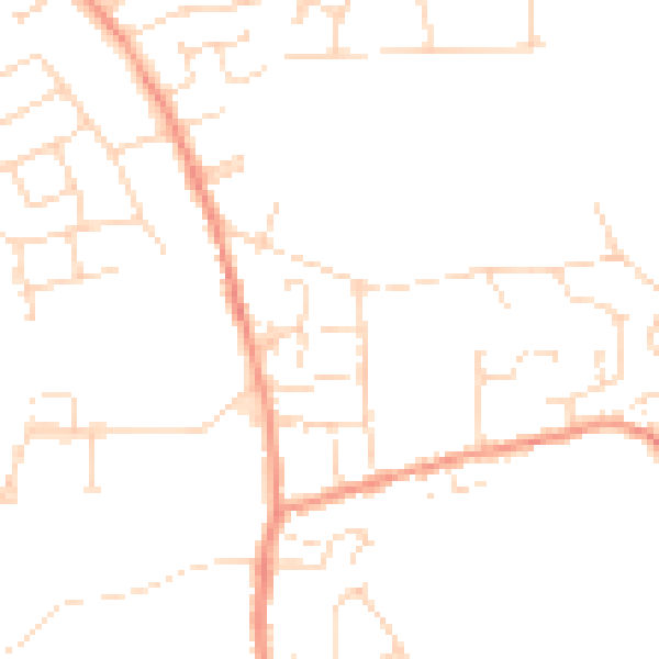 Daytime road noise heatmap for DE55 4BG