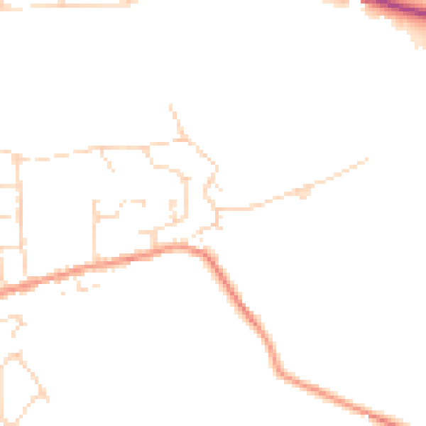Daytime road noise heatmap for DE55 4BQ