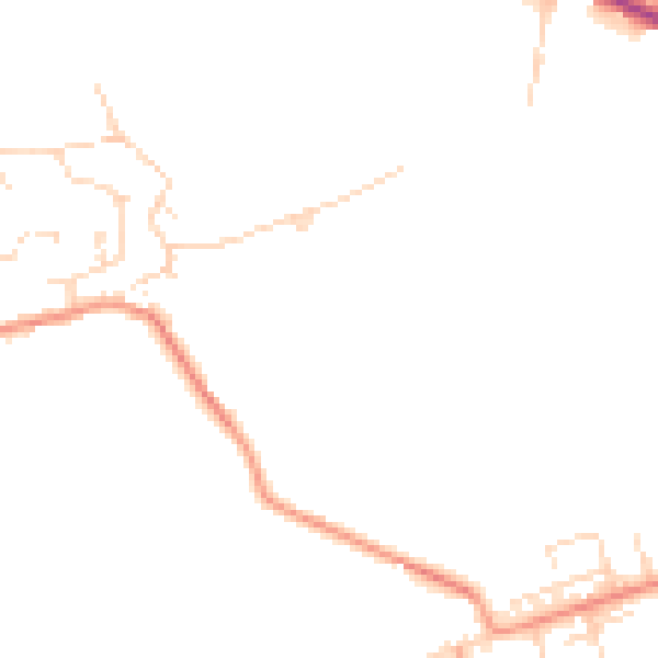 Daytime road noise heatmap for DE55 4BT