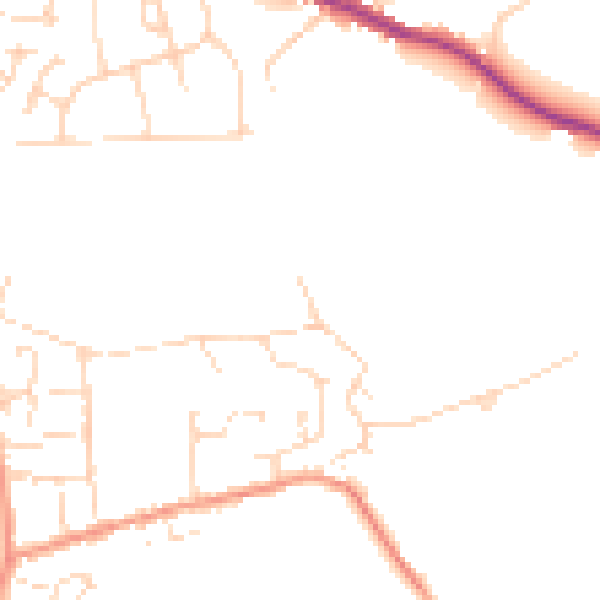 Daytime road noise heatmap for DE55 4DD