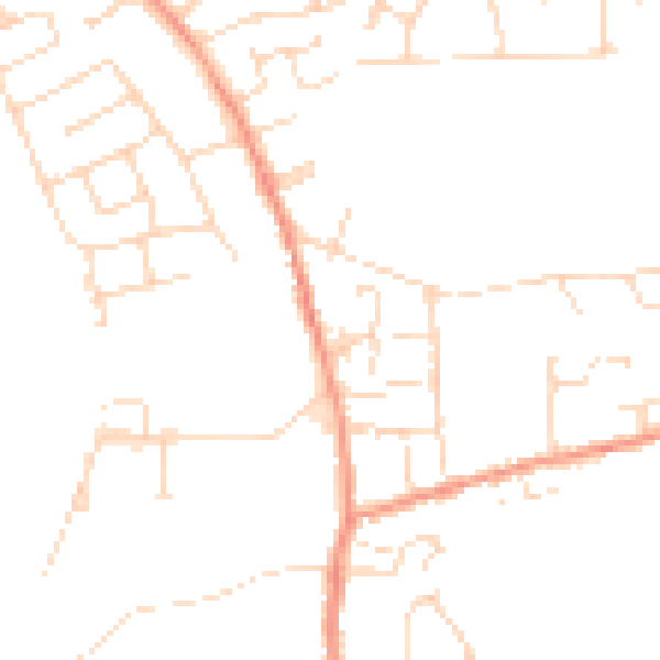 Daytime road noise heatmap for DE55 4DS