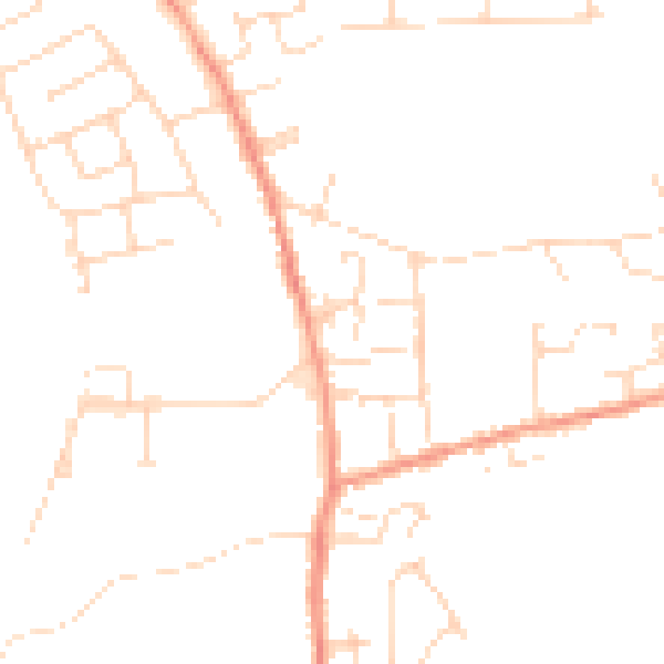 Daytime road noise heatmap for DE55 4DT