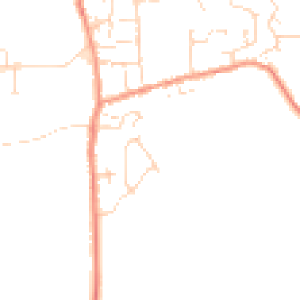 Daytime road noise heatmap for DE55 4EE