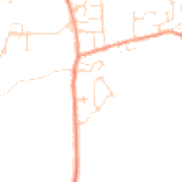 Daytime road noise heatmap for DE55 4EF