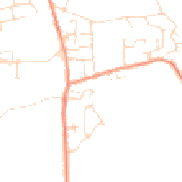 Daytime road noise heatmap for DE55 4FD