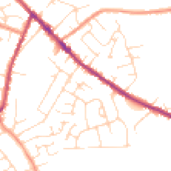 Daytime road noise heatmap for DE55 4HL