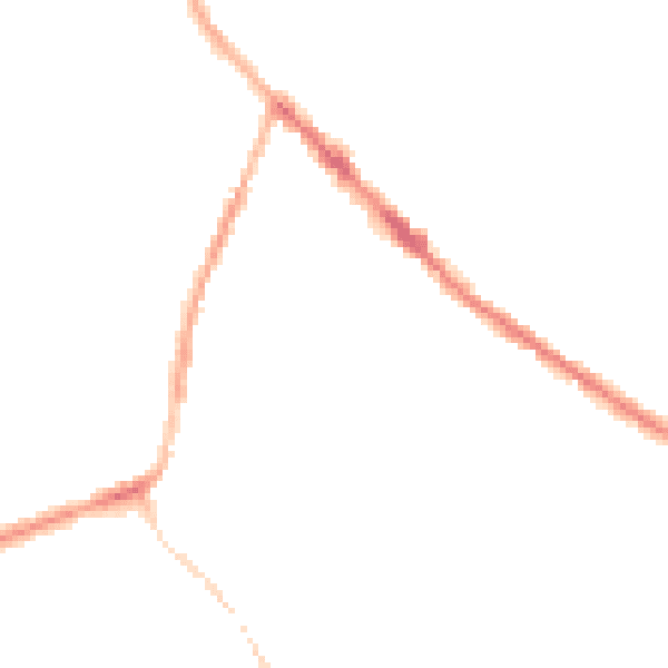 Night-time road noise heatmap for DE55 4HP