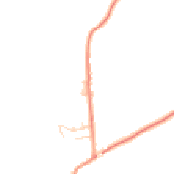 Daytime road noise heatmap for DE55 5AE