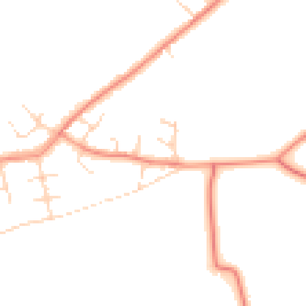 Daytime road noise heatmap for DE55 5BE