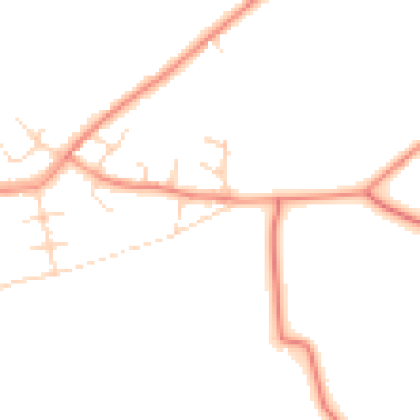 Daytime road noise heatmap for DE55 5GY