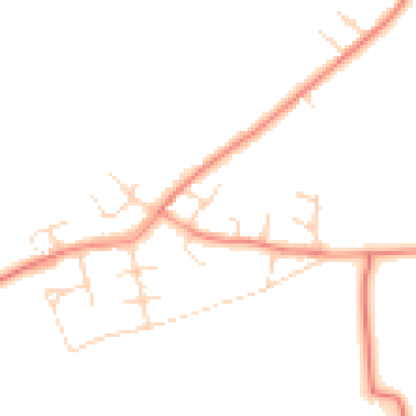 Daytime road noise heatmap for DE55 5HD