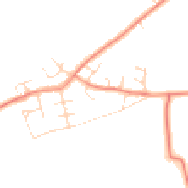 Daytime road noise heatmap for DE55 5HE