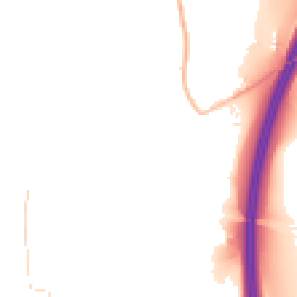 Night-time road noise heatmap for DE55 5HN