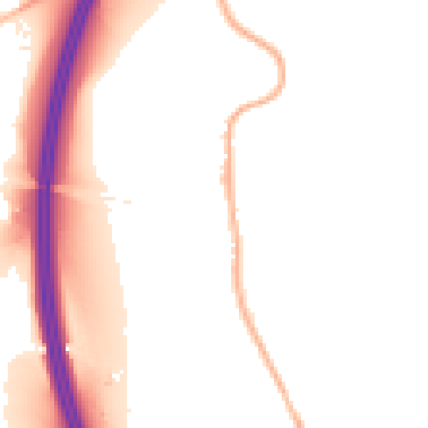 Night-time road noise heatmap for DE55 5HS