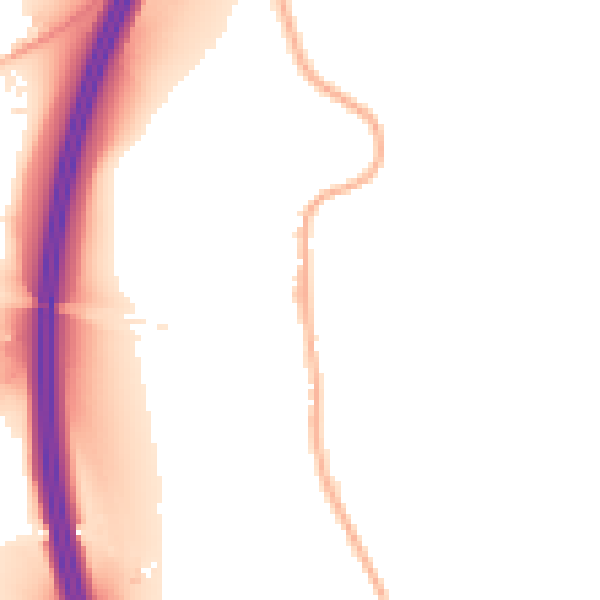 Night-time road noise heatmap for DE55 5HT