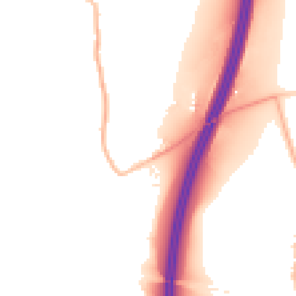 Night-time road noise heatmap for DE55 5HY
