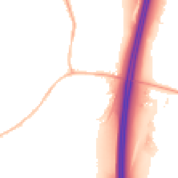Night-time road noise heatmap for DE55 5JA