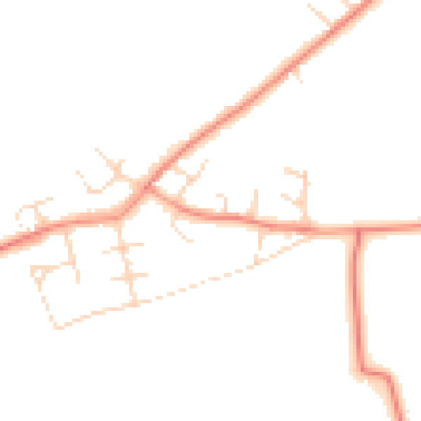 Daytime road noise heatmap for DE55 5JE