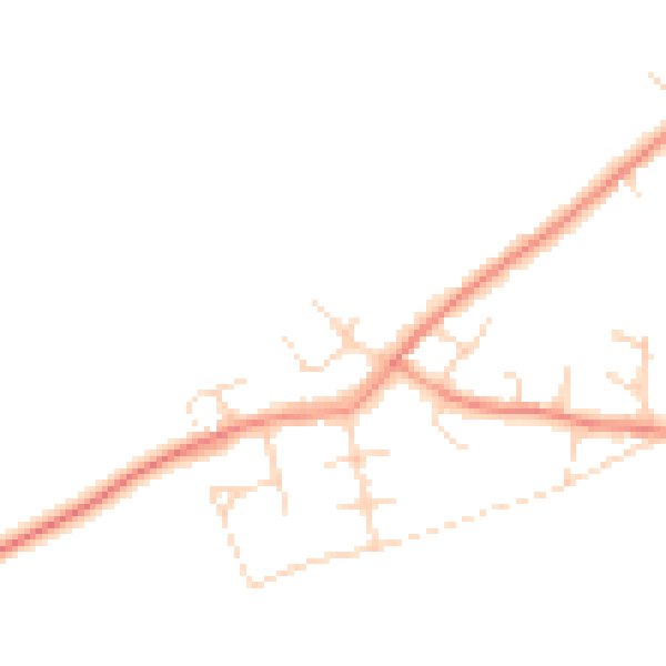Daytime road noise heatmap for DE55 5JJ