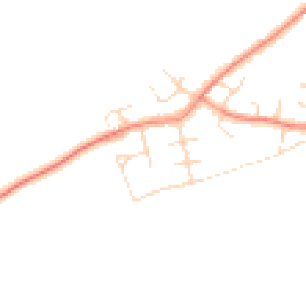 Daytime road noise heatmap for DE55 5JP