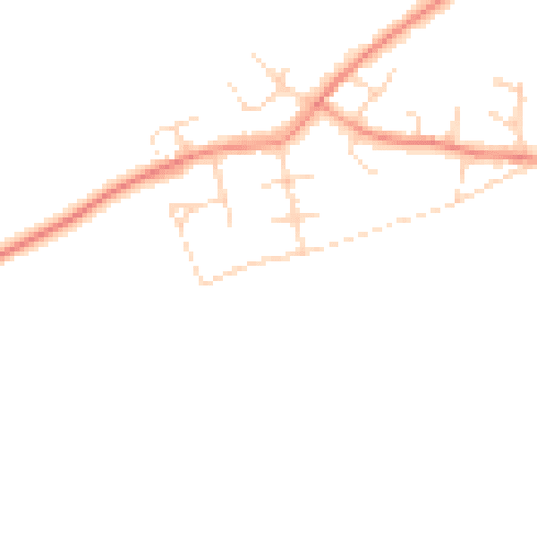 Daytime road noise heatmap for DE55 5JR
