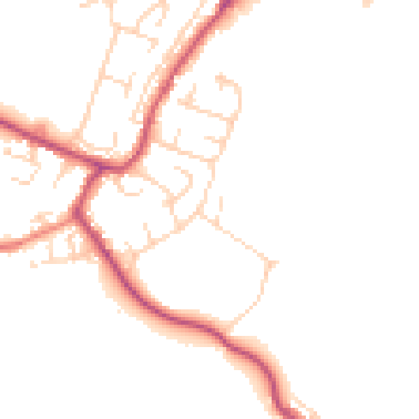 Daytime road noise heatmap for DE55 5PF