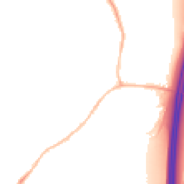 Night-time road noise heatmap for DE55 5PT