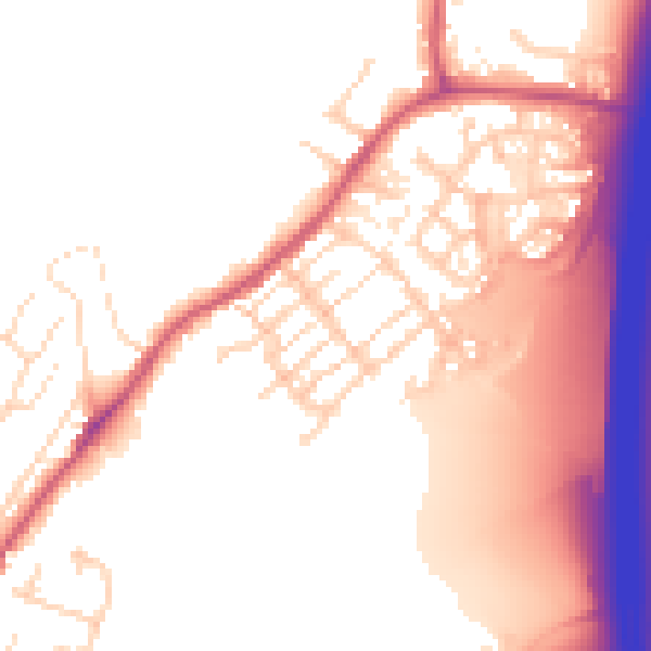 Daytime road noise heatmap for DE55 5PW