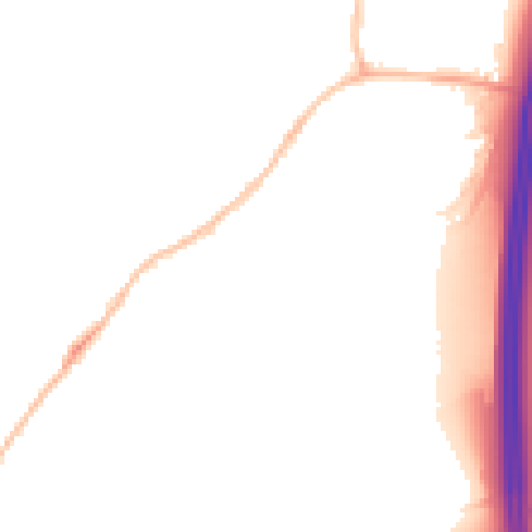 Night-time road noise heatmap for DE55 5PW