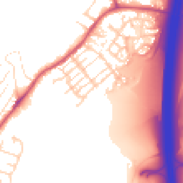Daytime road noise heatmap for DE55 5PZ