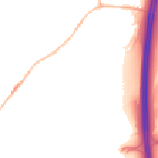 Night-time road noise heatmap for DE55 5PZ
