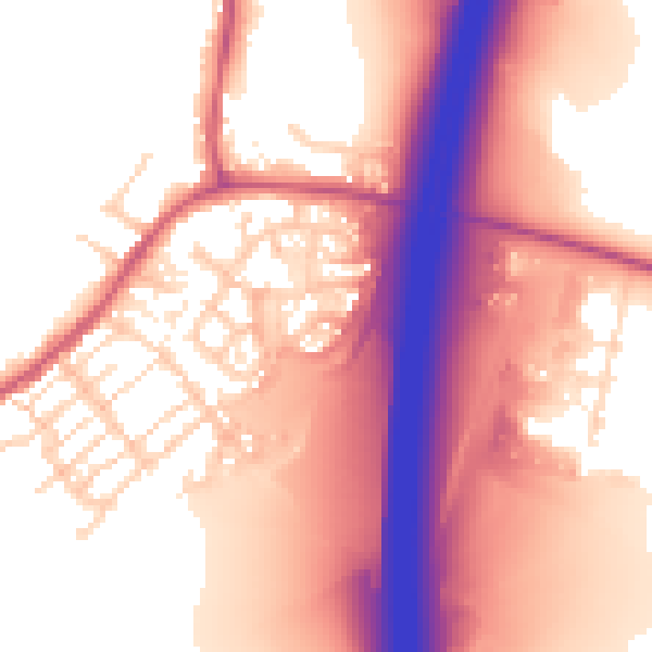 Daytime road noise heatmap for DE55 5RB
