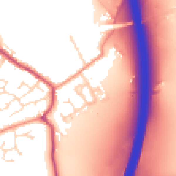 Daytime road noise heatmap for DE55 5SA