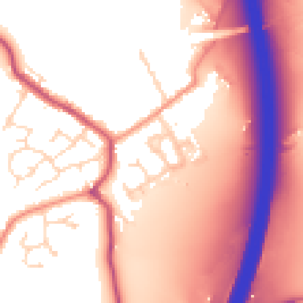 Daytime road noise heatmap for DE55 5SB