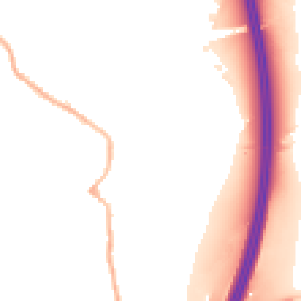 Night-time road noise heatmap for DE55 5SB